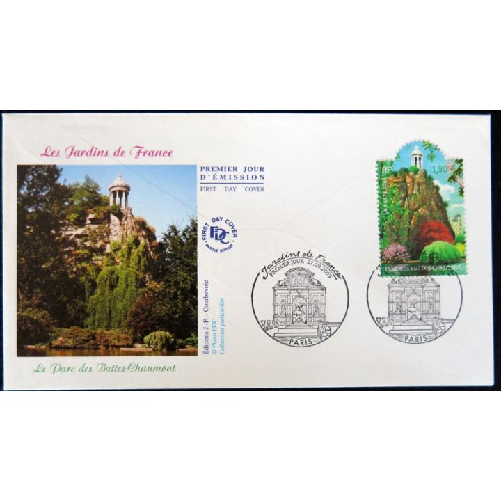 Enveloppe premier jour : Jardins de France, le Parc des Buttes-Chaumont 27/09/2003