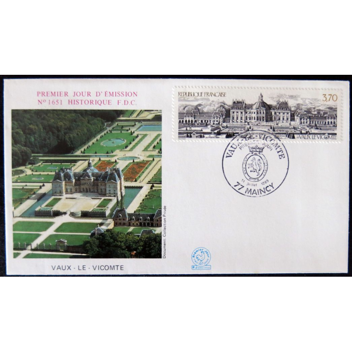 Enveloppe premier jour : Vaux-Le-Vicomte 14/07/1989