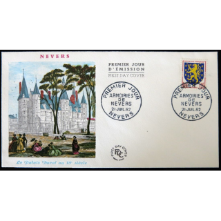 Enveloppe premier jour : Nevers 21/07/1962
