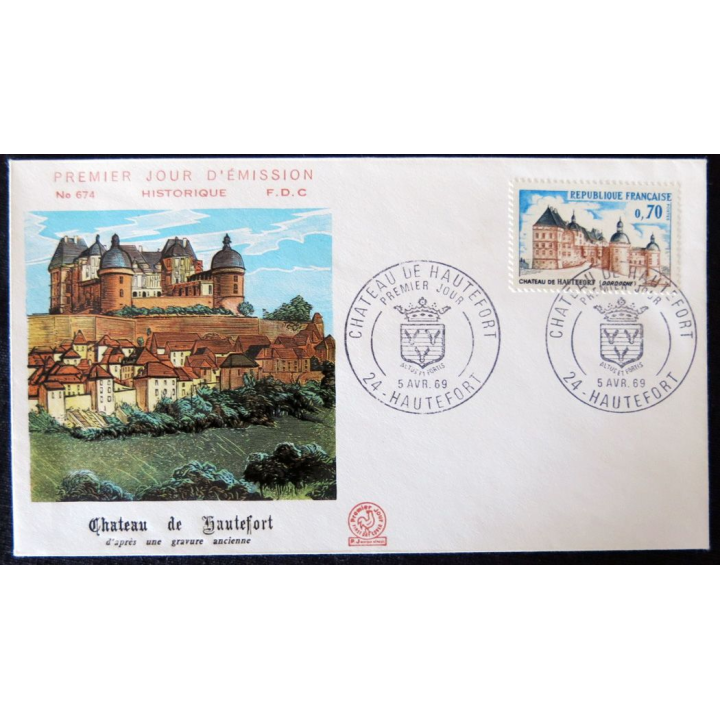 Enveloppe premier jour : Le Château de Hautefort 05/04/1969