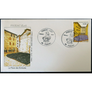 Enveloppe premier jour : Figeac, La Place des Ecritures 26/06/1999