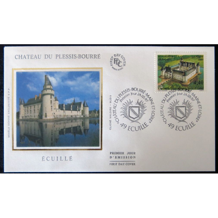 Enveloppe premier jour : Ecuillé, Le Château du Plessis-Bourré 24/05/1997