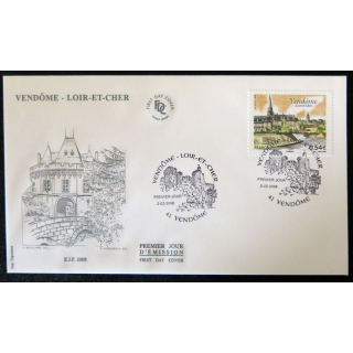 Enveloppe premier jour : Vendôme Loir-et-Cher 02/02/2008