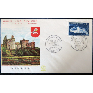 Enveloppe premier jour : Vannes 24/03/1962