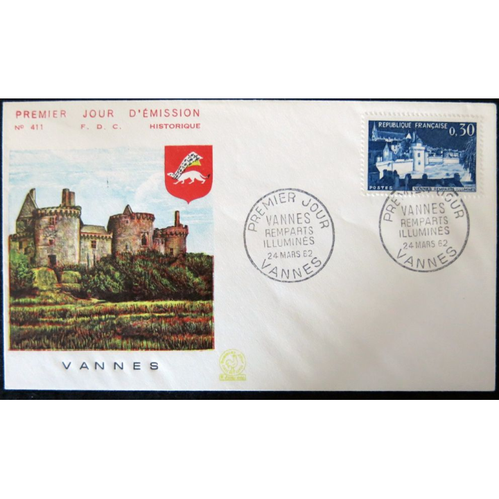 Enveloppe premier jour : Vannes 24/03/1962