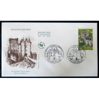 Enveloppe premier jour : Nogent-Le-Rotrou, Le château St Jean 28/04/2001