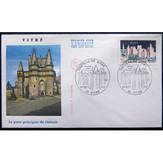 Enveloppe premier jour : Vitré - La porte principale du château 25/09/1977