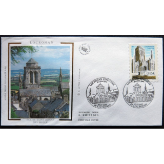 Enveloppe premier jour : Locronan - Eglise St Ronan 13/07/2002
