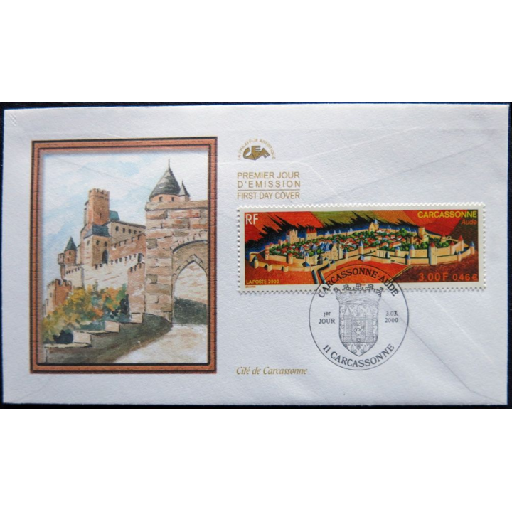 Enveloppe premier jour : Cité de Carcassonne 03/03/2000
