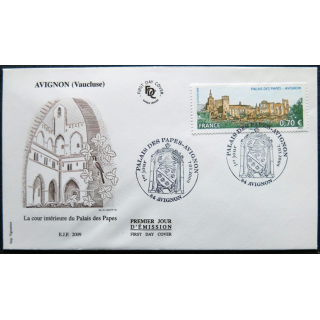 Enveloppe premier jour : Avignon - Le palais des Papes 07/03/2009