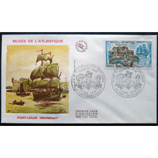 Enveloppe premier jour : Musée de l'Atlantique - Port Louis 04/12/1976