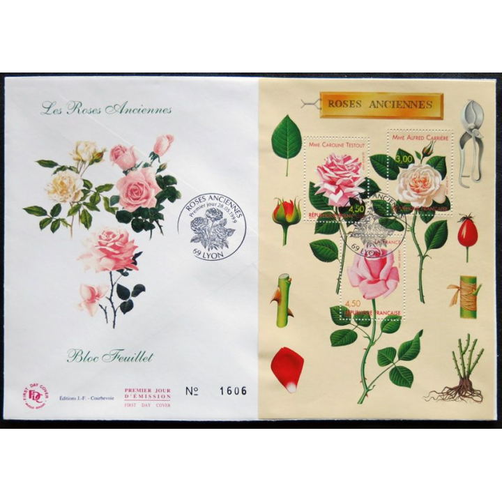 Enveloppe premier jour : Bloc - Roses anciennes 28/05/1999