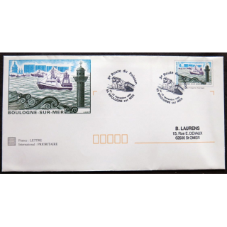 Enveloppe pré timbrée Boulogne sur Mer - 5° route du poisson enveloppe reproduction timbre n° 1503