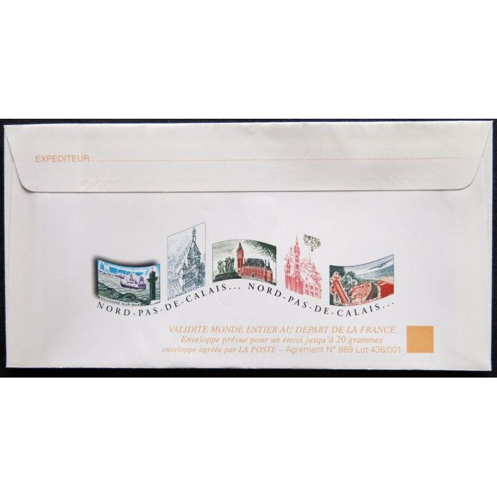 Enveloppe pré timbrée Boulogne sur Mer - 5° route du poisson enveloppe reproduction timbre n° 1503