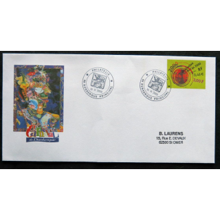 Enveloppe souvenir : Dunkerque Principal - Philatélie - Affiche du Carnaval 16/03/2000