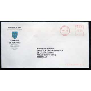 Enveloppe souvenir : Blason de la commune de Rumegies 05/04/2002