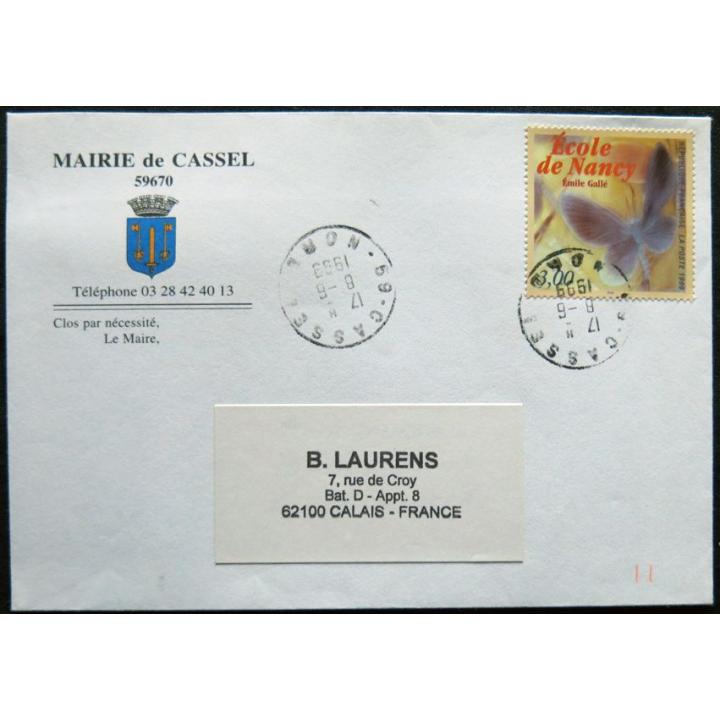 Enveloppe souvenir : Blason mairie de Cassel 08/06/1999