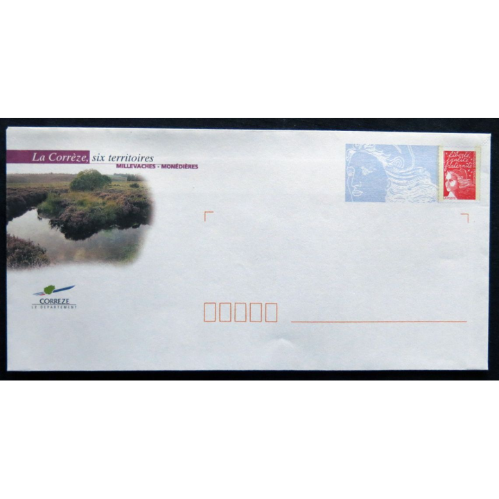 Enveloppe pré timbrée : La Corrèze , Millevaches, Monédières
