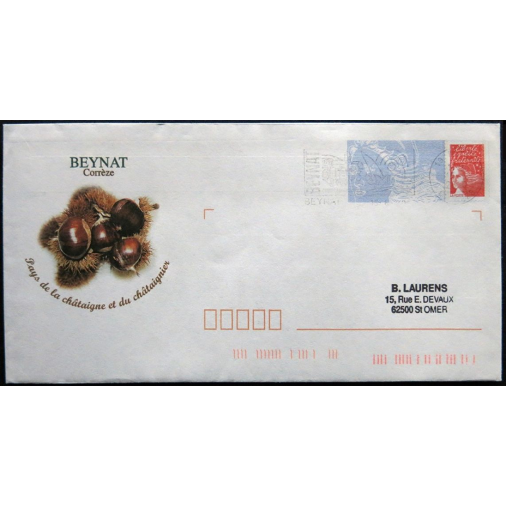 Enveloppe souvenir : La Corrèze - Beynat pays de la châtaigne 15/06/2000