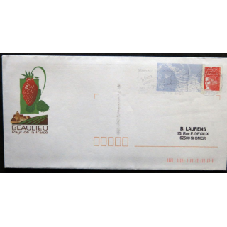 Enveloppe souvenir : Beaulieu sur Dordogne - Pays de la fraise 15/06/2000