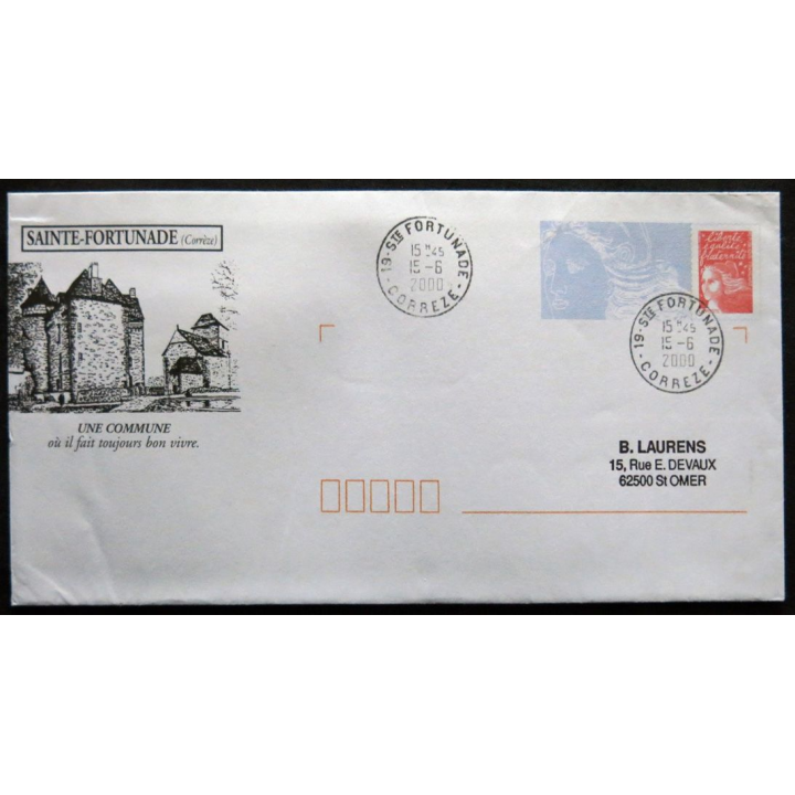 Enveloppe souvenir : Château de Sainte-Fortunade 15/06/2000