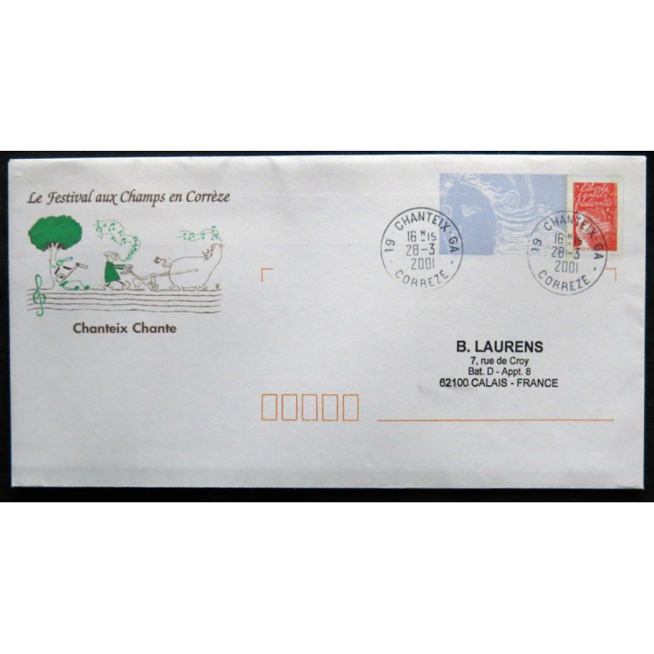 Enveloppe souvenir : Château de Sainte-Fortunade 15/06/2000