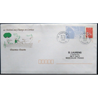 Enveloppe souvenir :Festival des champs en Corrèze 28/03/2001
