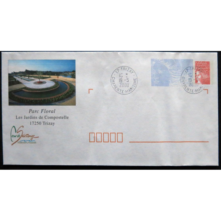 Enveloppe souvenir : Trizay - Parc floral les jardins de Compostelle 19/05/2000