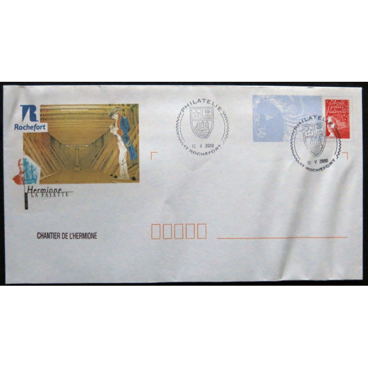 Enveloppe souvenir : Hermione Lafayette- chantier de l'Hermione 15/05/2000