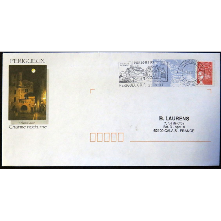 Enveloppe souvenir : Périgueux place St Louis 23/08/2001