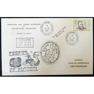 Enveloppe souvenir : TAAF district de Crozet , frégate Floréal 27/11/1997