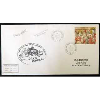 Enveloppe souvenir : TAAF Port aux français, frégate Floréal 26/10/2001