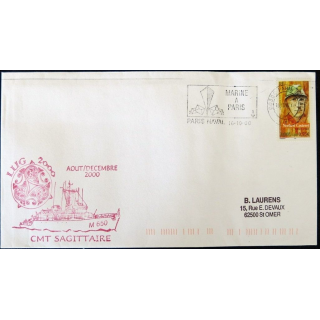 Enveloppe souvenir : Bâtiment Chasseur de mines (CMT) Sagittaire 16/10/2000