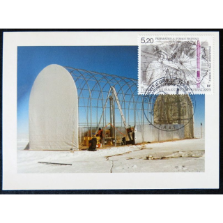 Carte souvenir : Forage glaciaire profond tampon Dumont d'Urville 01/01/1998
