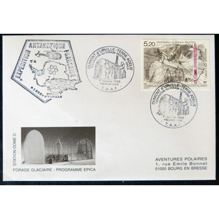 Enveloppe souvenir : Expédition Antarctique française programme EPICA 01/01/1998