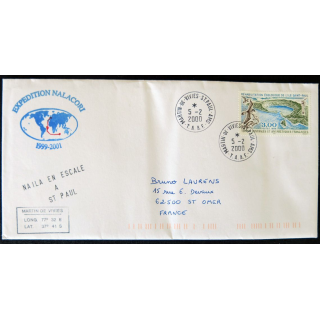 Enveloppe souvenir : Expédition Nalacori- timbre TAAF 05/02/2000