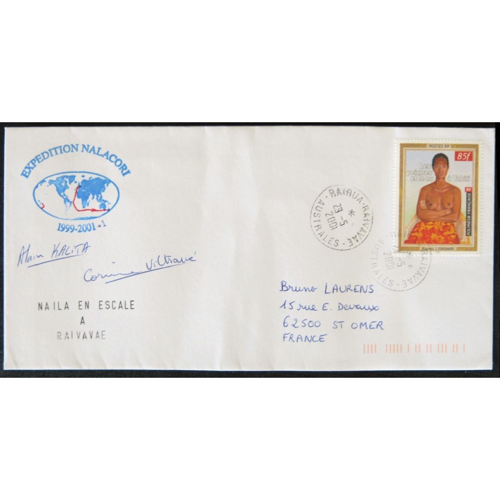 Enveloppe souvenir : Expédition Nalacori- signature A. Kafita & C. Viltrouvé 29/05/2001