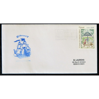 Enveloppe souvenir : Dessin voilier Russe Cachet Boulogne 23/11/2000