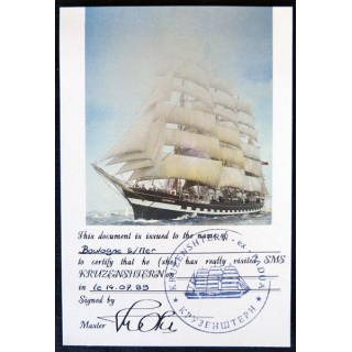 Carte souvenir : Carte du voilier SEDOV sans date