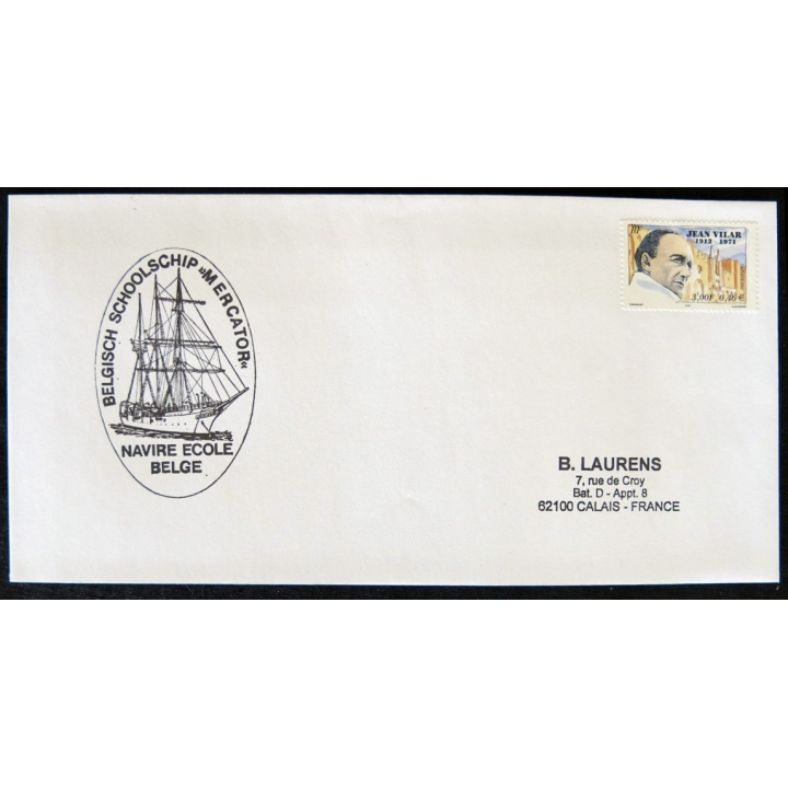 Enveloppe souvenir : Cachet du voilier école belge Mercator