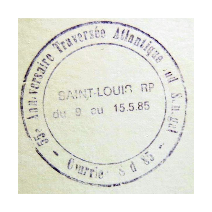 Enveloppe souvenir : 55° anniversaire de la traversée Atlantique Sud Numérotée 011630