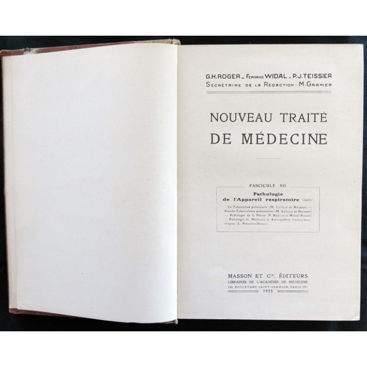 Nouveau traité de médecine Fascicule XII Pathologie de l'appareil respiratoire
