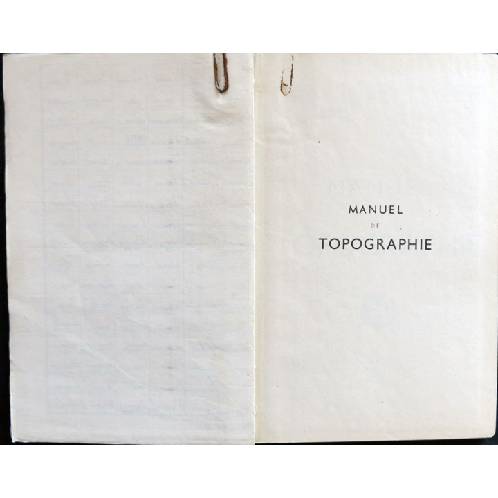 TTA 502 Manuel de Topographie 1959 Charles Lavauzelle & Cie
