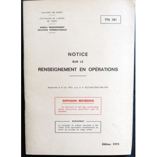 TTA 181 Notice sur le renseignement en opérations de 1973