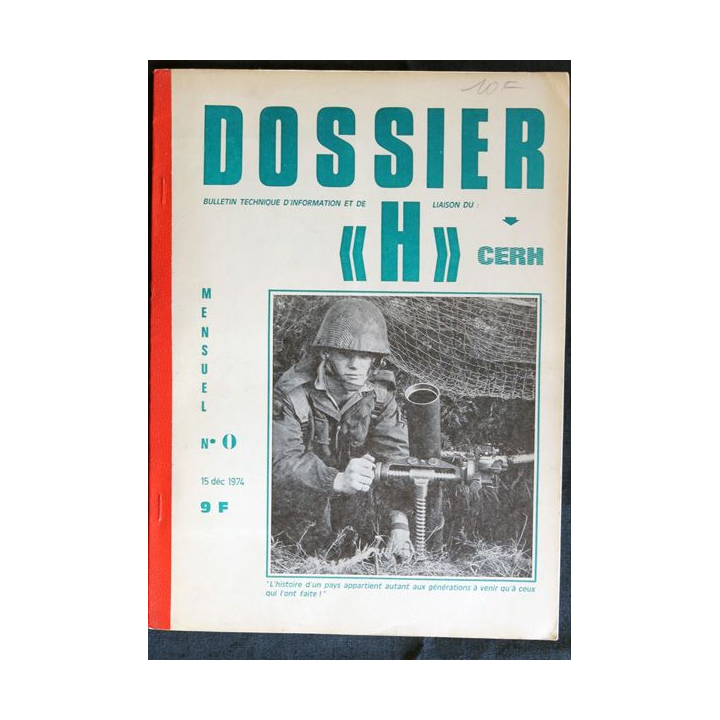 Dossier H N° 0 du CERH du 15 décembre 1974