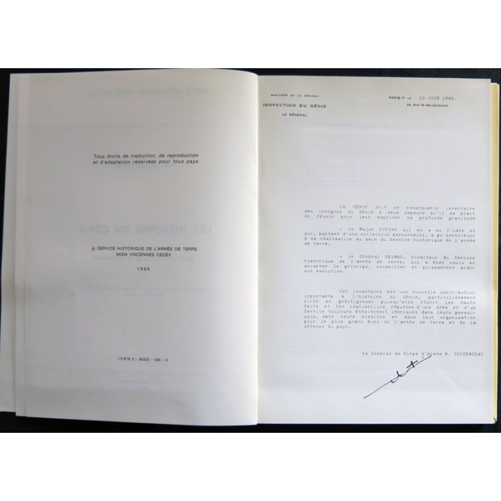 Les insignes du Génie Fascicules Texte et planches SHAT 1986