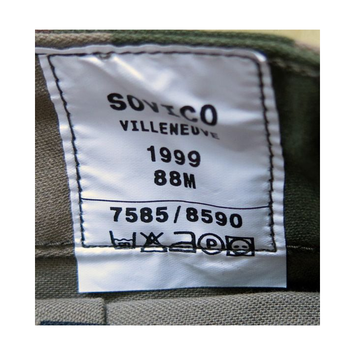 Pantalon de treillis camouflé vert armé taille 88 M de fabrication SOVICO 1999 neuf