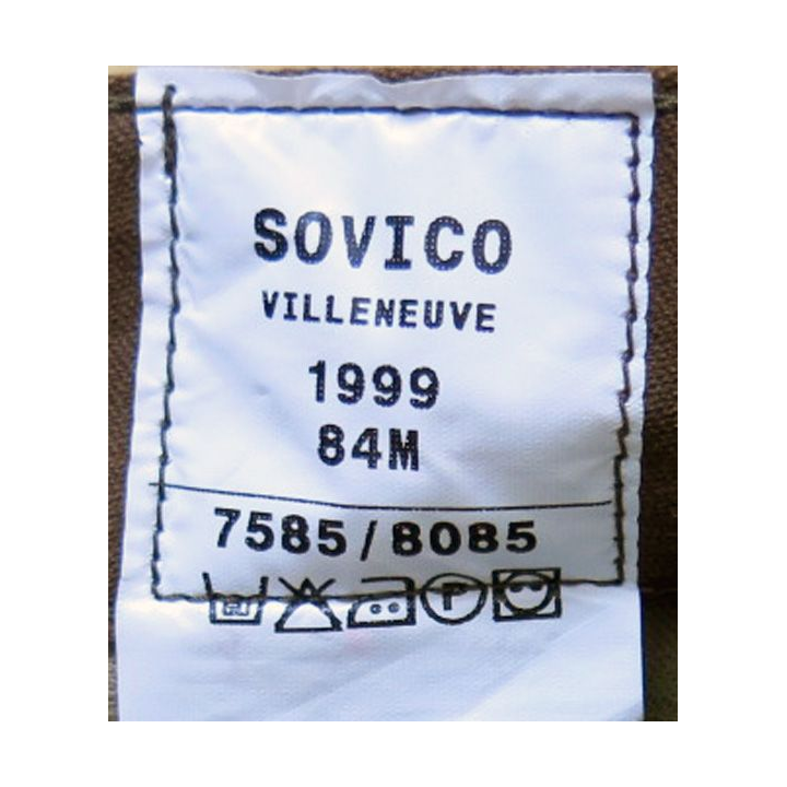 Pantalon de treillis camouflé vert armé taille 84 M de fabrication SOVICO 1999 neuf