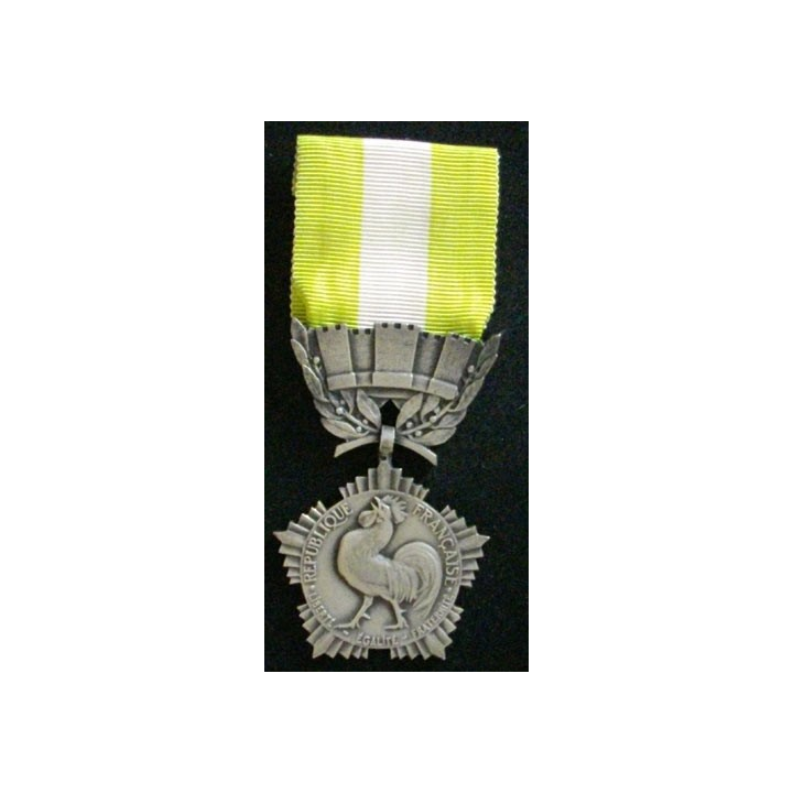 FRANCE : médaille des collectivités locales en métal argenté grand module signée Crouzat