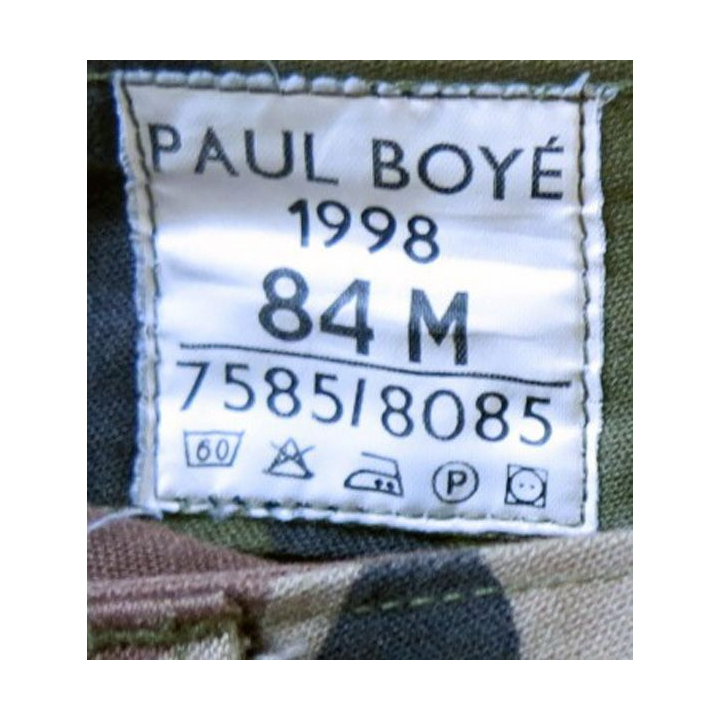 Pantalon de treillis camouflé vert armé taille 84 M de fabrication Paul Boyé 1998 Bon état